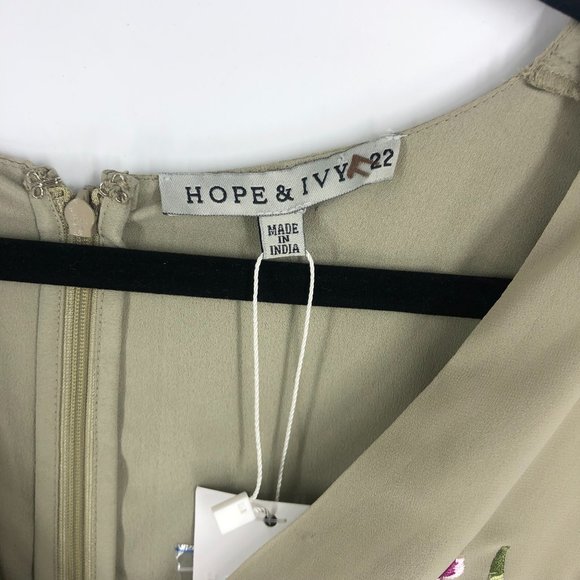 Hope & Ivy Plus Adelaide embroidered midi dress in sage green 22 **small flaw** - Picture 4 of 8